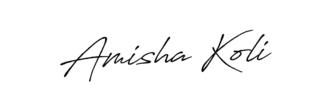 Also we have Amisha Koli name is the best signature style. Create professional handwritten signature collection using Antro_Vectra_Bolder autograph style. Amisha Koli signature style 7 images and pictures png