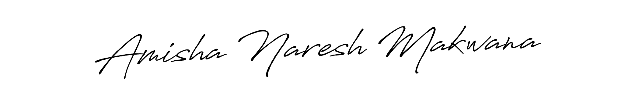 Amisha Naresh Makwana stylish signature style. Best Handwritten Sign (Antro_Vectra_Bolder) for my name. Handwritten Signature Collection Ideas for my name Amisha Naresh Makwana. Amisha Naresh Makwana signature style 7 images and pictures png