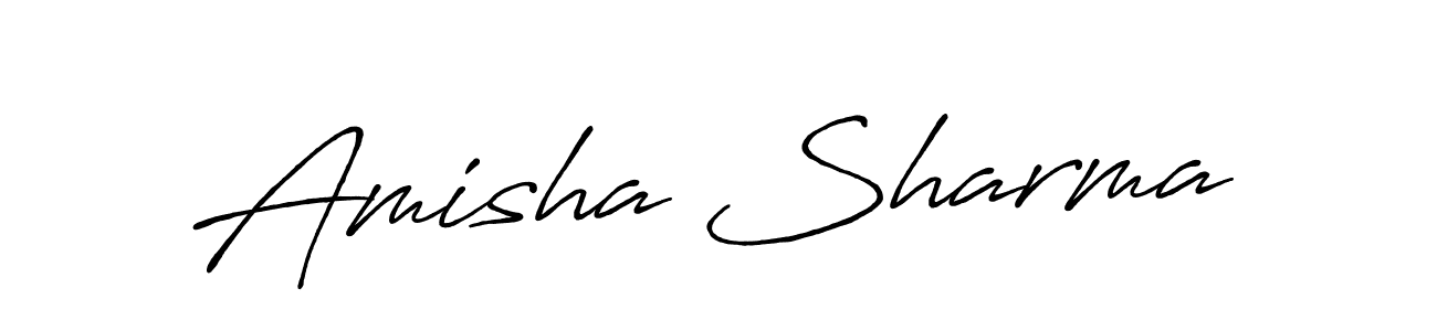 Make a beautiful signature design for name Amisha Sharma. With this signature (Antro_Vectra_Bolder) style, you can create a handwritten signature for free. Amisha Sharma signature style 7 images and pictures png
