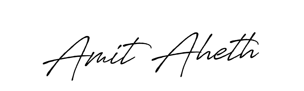 How to make Amit Aheth name signature. Use Antro_Vectra_Bolder style for creating short signs online. This is the latest handwritten sign. Amit Aheth signature style 7 images and pictures png