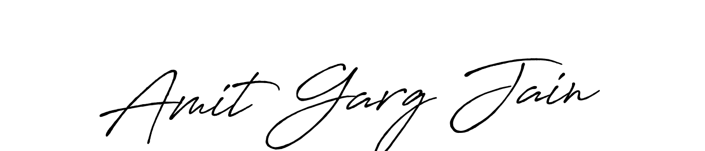 Make a beautiful signature design for name Amit Garg Jain. With this signature (Antro_Vectra_Bolder) style, you can create a handwritten signature for free. Amit Garg Jain signature style 7 images and pictures png