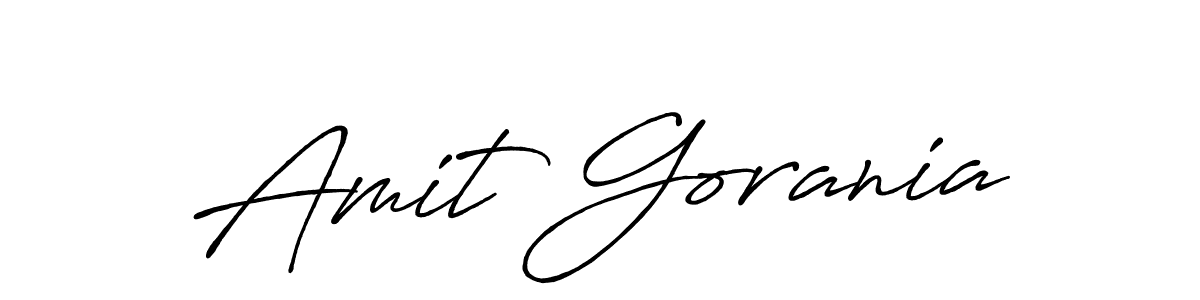 How to make Amit Gorania name signature. Use Antro_Vectra_Bolder style for creating short signs online. This is the latest handwritten sign. Amit Gorania signature style 7 images and pictures png