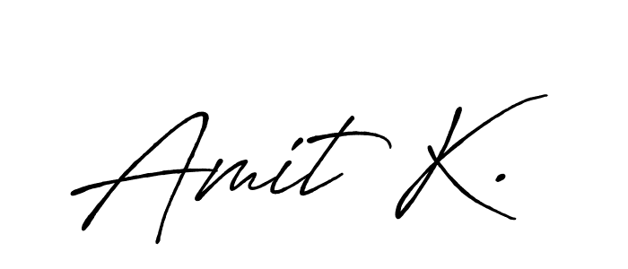 Similarly Antro_Vectra_Bolder is the best handwritten signature design. Signature creator online .You can use it as an online autograph creator for name Amit K.. Amit K. signature style 7 images and pictures png