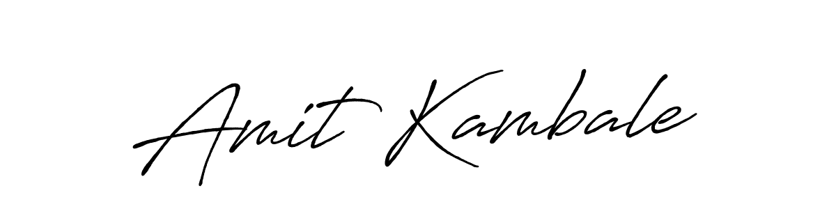 How to make Amit Kambale name signature. Use Antro_Vectra_Bolder style for creating short signs online. This is the latest handwritten sign. Amit Kambale signature style 7 images and pictures png