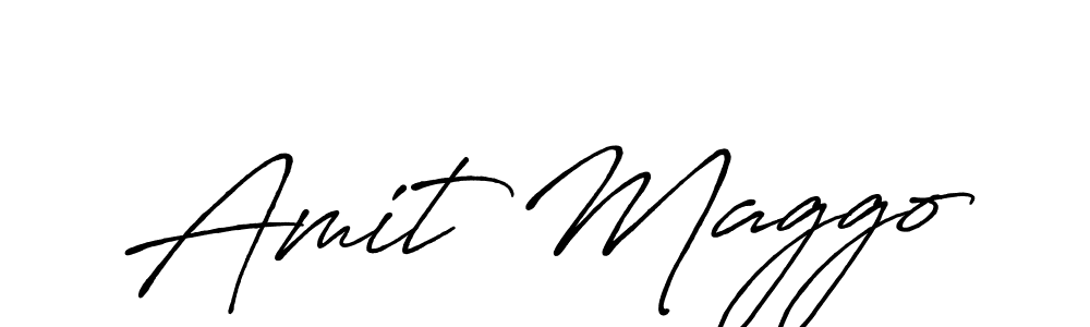 How to make Amit Maggo name signature. Use Antro_Vectra_Bolder style for creating short signs online. This is the latest handwritten sign. Amit Maggo signature style 7 images and pictures png