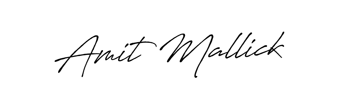 How to make Amit Mallick name signature. Use Antro_Vectra_Bolder style for creating short signs online. This is the latest handwritten sign. Amit Mallick signature style 7 images and pictures png