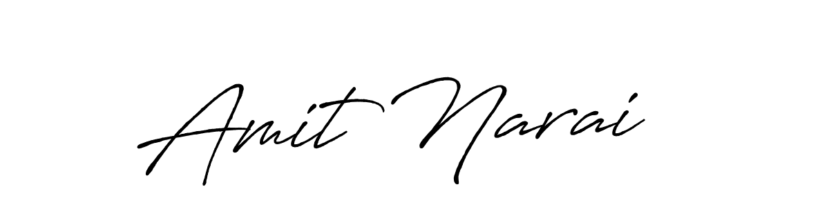 Create a beautiful signature design for name Amit Narai  . With this signature (Antro_Vectra_Bolder) fonts, you can make a handwritten signature for free. Amit Narai   signature style 7 images and pictures png