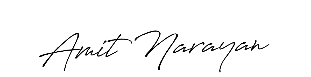 Create a beautiful signature design for name Amit Narayan. With this signature (Antro_Vectra_Bolder) fonts, you can make a handwritten signature for free. Amit Narayan signature style 7 images and pictures png