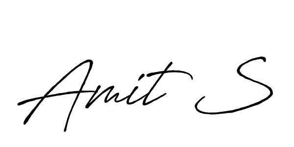 How to make Amit S name signature. Use Antro_Vectra_Bolder style for creating short signs online. This is the latest handwritten sign. Amit S signature style 7 images and pictures png