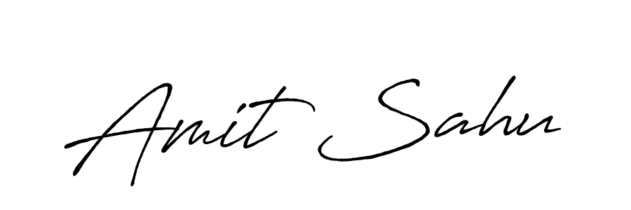 How to make Amit Sahu name signature. Use Antro_Vectra_Bolder style for creating short signs online. This is the latest handwritten sign. Amit Sahu signature style 7 images and pictures png