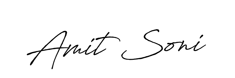 How to make Amit Soni name signature. Use Antro_Vectra_Bolder style for creating short signs online. This is the latest handwritten sign. Amit Soni signature style 7 images and pictures png