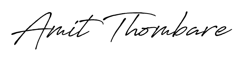 The best way (Antro_Vectra_Bolder) to make a short signature is to pick only two or three words in your name. For converting this name Amit Thombare. Amit Thombare signature style 7 images and pictures png