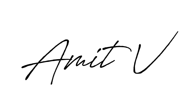 Also You can easily find your signature by using the search form. We will create Amit V name handwritten signature images for you free of cost using Antro_Vectra_Bolder sign style. Amit V signature style 7 images and pictures png