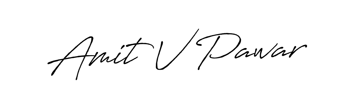 Amit V Pawar stylish signature style. Best Handwritten Sign (Antro_Vectra_Bolder) for my name. Handwritten Signature Collection Ideas for my name Amit V Pawar. Amit V Pawar signature style 7 images and pictures png