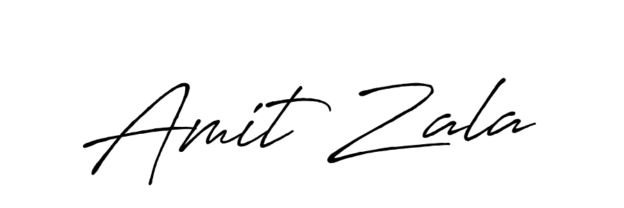 How to make Amit Zala name signature. Use Antro_Vectra_Bolder style for creating short signs online. This is the latest handwritten sign. Amit Zala signature style 7 images and pictures png