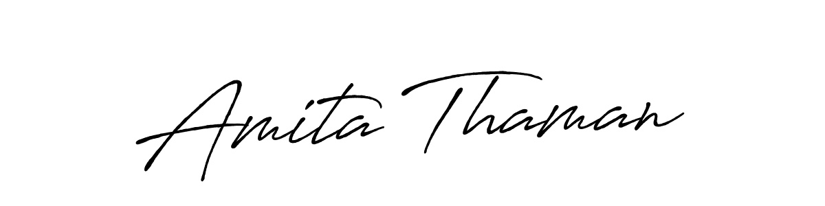 Make a beautiful signature design for name Amita Thaman. With this signature (Antro_Vectra_Bolder) style, you can create a handwritten signature for free. Amita Thaman signature style 7 images and pictures png