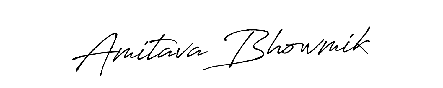 Create a beautiful signature design for name Amitava Bhowmik. With this signature (Antro_Vectra_Bolder) fonts, you can make a handwritten signature for free. Amitava Bhowmik signature style 7 images and pictures png