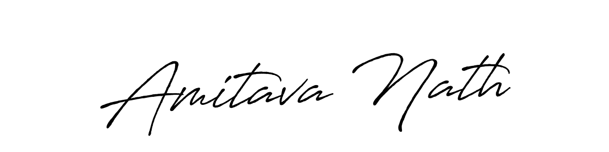 How to make Amitava Nath name signature. Use Antro_Vectra_Bolder style for creating short signs online. This is the latest handwritten sign. Amitava Nath signature style 7 images and pictures png