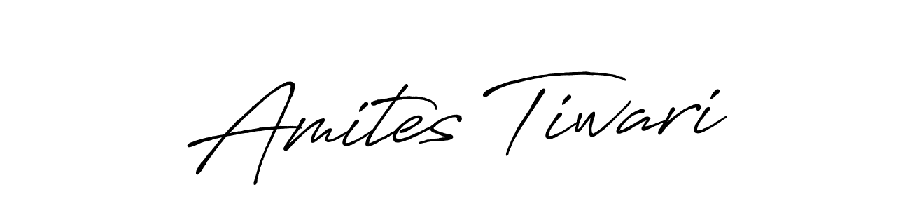How to make Amites Tiwari name signature. Use Antro_Vectra_Bolder style for creating short signs online. This is the latest handwritten sign. Amites Tiwari signature style 7 images and pictures png