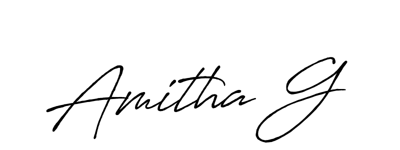 The best way (Antro_Vectra_Bolder) to make a short signature is to pick only two or three words in your name. The name Amitha G include a total of six letters. For converting this name. Amitha G signature style 7 images and pictures png