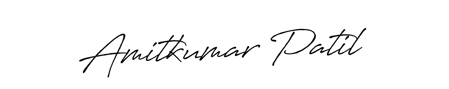 How to make Amitkumar Patil name signature. Use Antro_Vectra_Bolder style for creating short signs online. This is the latest handwritten sign. Amitkumar Patil signature style 7 images and pictures png