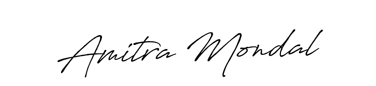 How to make Amitra Mondal name signature. Use Antro_Vectra_Bolder style for creating short signs online. This is the latest handwritten sign. Amitra Mondal signature style 7 images and pictures png
