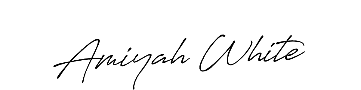 Design your own signature with our free online signature maker. With this signature software, you can create a handwritten (Antro_Vectra_Bolder) signature for name Amiyah White. Amiyah White signature style 7 images and pictures png