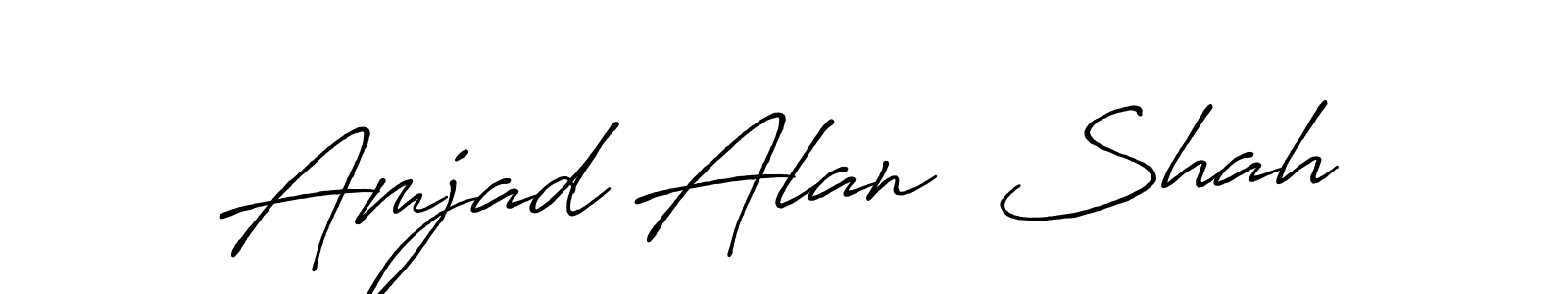 Make a beautiful signature design for name Amjad Alan  Shah. With this signature (Antro_Vectra_Bolder) style, you can create a handwritten signature for free. Amjad Alan  Shah signature style 7 images and pictures png