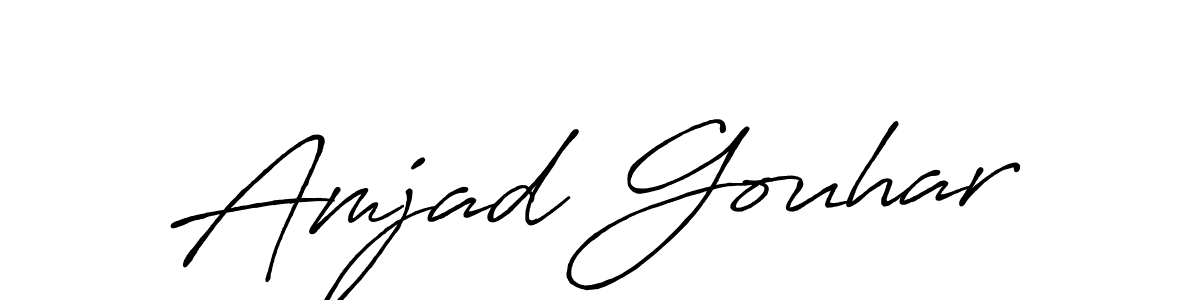 Make a beautiful signature design for name Amjad Gouhar. With this signature (Antro_Vectra_Bolder) style, you can create a handwritten signature for free. Amjad Gouhar signature style 7 images and pictures png