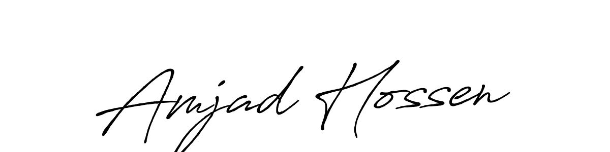 Make a beautiful signature design for name Amjad Hossen. With this signature (Antro_Vectra_Bolder) style, you can create a handwritten signature for free. Amjad Hossen signature style 7 images and pictures png