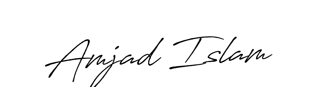 Make a beautiful signature design for name Amjad Islam. With this signature (Antro_Vectra_Bolder) style, you can create a handwritten signature for free. Amjad Islam signature style 7 images and pictures png