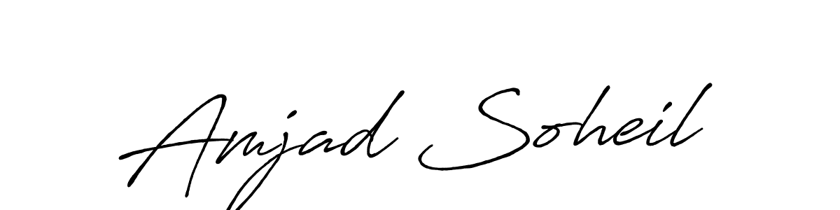 Make a beautiful signature design for name Amjad Soheil. Use this online signature maker to create a handwritten signature for free. Amjad Soheil signature style 7 images and pictures png