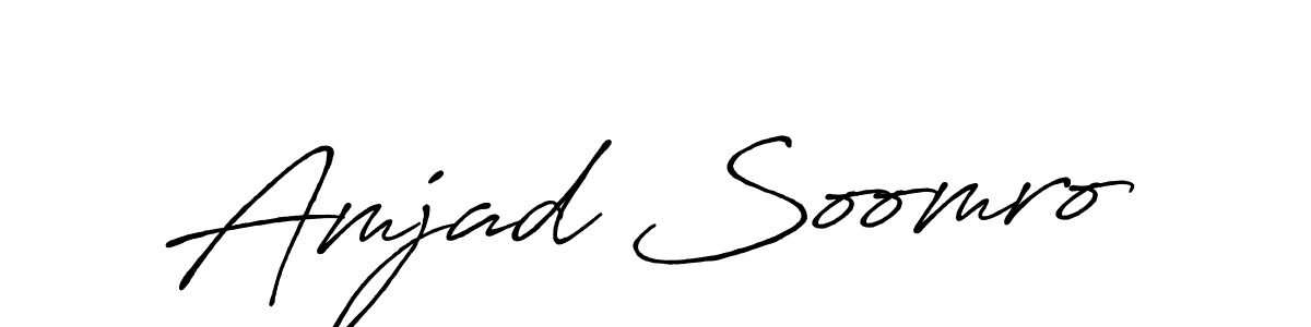 Amjad Soomro stylish signature style. Best Handwritten Sign (Antro_Vectra_Bolder) for my name. Handwritten Signature Collection Ideas for my name Amjad Soomro. Amjad Soomro signature style 7 images and pictures png