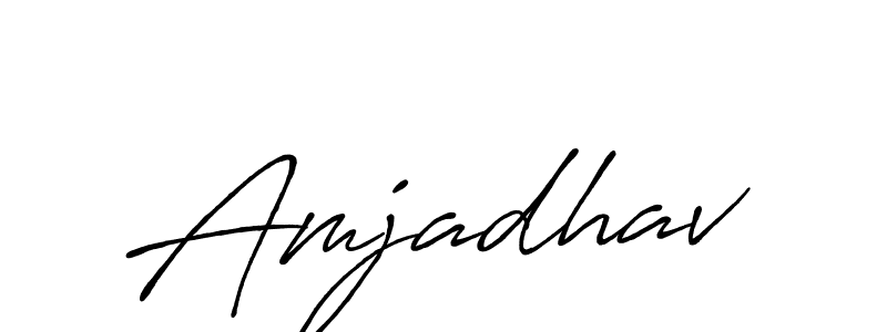 Make a beautiful signature design for name Amjadhav. With this signature (Antro_Vectra_Bolder) style, you can create a handwritten signature for free. Amjadhav signature style 7 images and pictures png