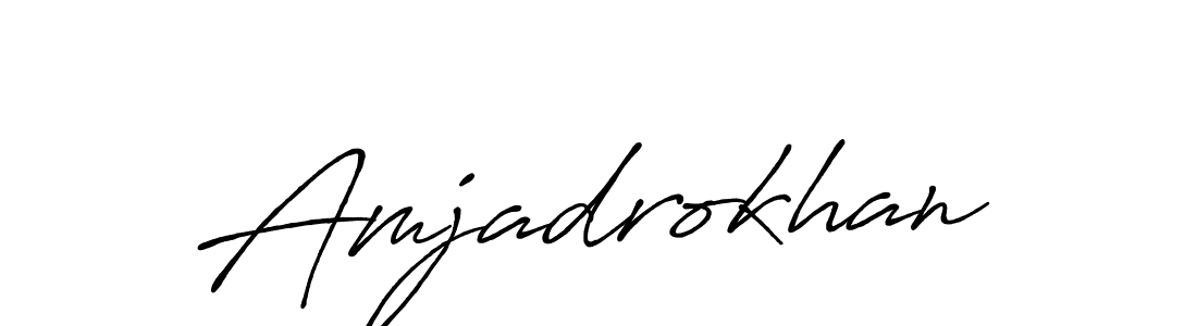 Create a beautiful signature design for name Amjadrokhan. With this signature (Antro_Vectra_Bolder) fonts, you can make a handwritten signature for free. Amjadrokhan signature style 7 images and pictures png