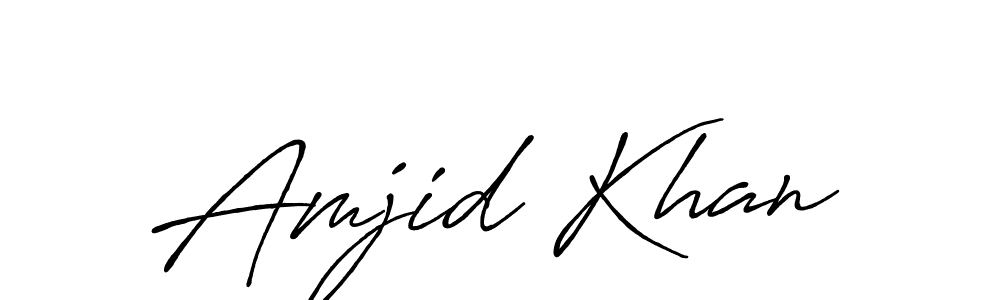 Create a beautiful signature design for name Amjid Khan. With this signature (Antro_Vectra_Bolder) fonts, you can make a handwritten signature for free. Amjid Khan signature style 7 images and pictures png