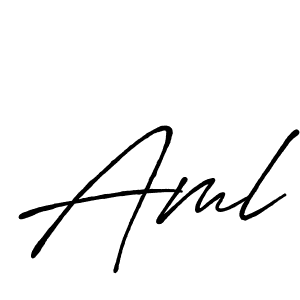 Design your own signature with our free online signature maker. With this signature software, you can create a handwritten (Antro_Vectra_Bolder) signature for name Aml. Aml signature style 7 images and pictures png