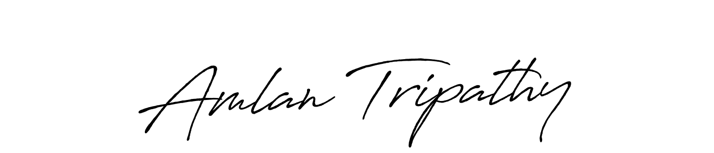 How to make Amlan Tripathy name signature. Use Antro_Vectra_Bolder style for creating short signs online. This is the latest handwritten sign. Amlan Tripathy signature style 7 images and pictures png