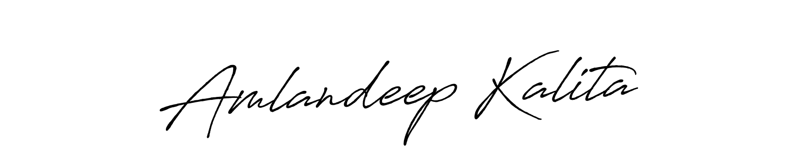 How to make Amlandeep Kalita name signature. Use Antro_Vectra_Bolder style for creating short signs online. This is the latest handwritten sign. Amlandeep Kalita signature style 7 images and pictures png