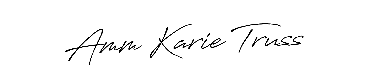 Also You can easily find your signature by using the search form. We will create Amm Karie Truss name handwritten signature images for you free of cost using Antro_Vectra_Bolder sign style. Amm Karie Truss signature style 7 images and pictures png