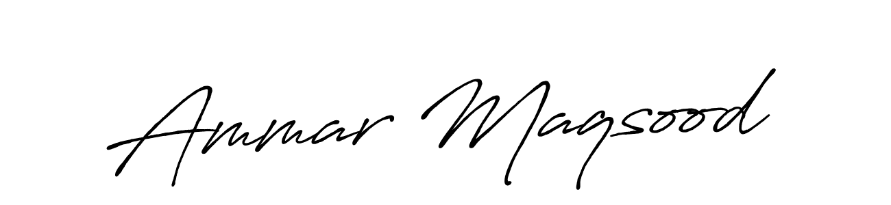 Use a signature maker to create a handwritten signature online. With this signature software, you can design (Antro_Vectra_Bolder) your own signature for name Ammar Maqsood. Ammar Maqsood signature style 7 images and pictures png