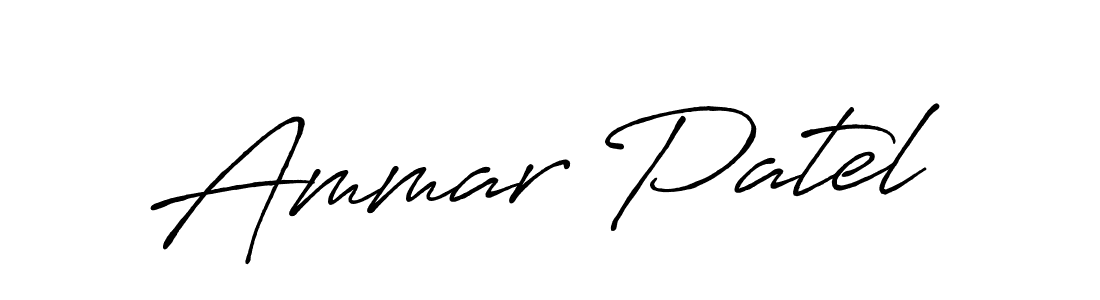 Create a beautiful signature design for name Ammar Patel. With this signature (Antro_Vectra_Bolder) fonts, you can make a handwritten signature for free. Ammar Patel signature style 7 images and pictures png