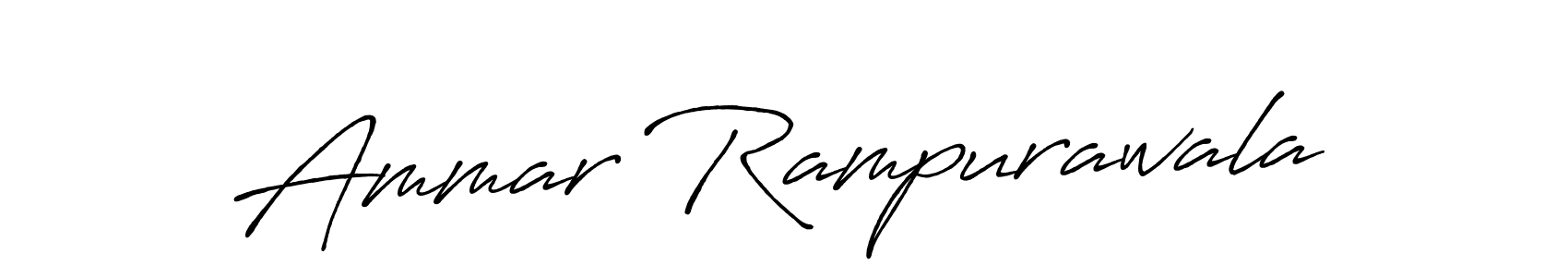 Create a beautiful signature design for name Ammar Rampurawala. With this signature (Antro_Vectra_Bolder) fonts, you can make a handwritten signature for free. Ammar Rampurawala signature style 7 images and pictures png