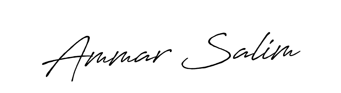 Create a beautiful signature design for name Ammar Salim. With this signature (Antro_Vectra_Bolder) fonts, you can make a handwritten signature for free. Ammar Salim signature style 7 images and pictures png