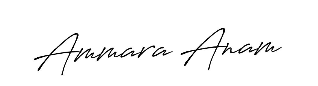 Design your own signature with our free online signature maker. With this signature software, you can create a handwritten (Antro_Vectra_Bolder) signature for name Ammara Anam. Ammara Anam signature style 7 images and pictures png