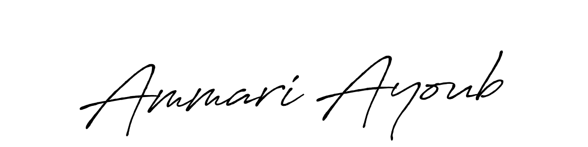 Design your own signature with our free online signature maker. With this signature software, you can create a handwritten (Antro_Vectra_Bolder) signature for name Ammari Ayoub. Ammari Ayoub signature style 7 images and pictures png