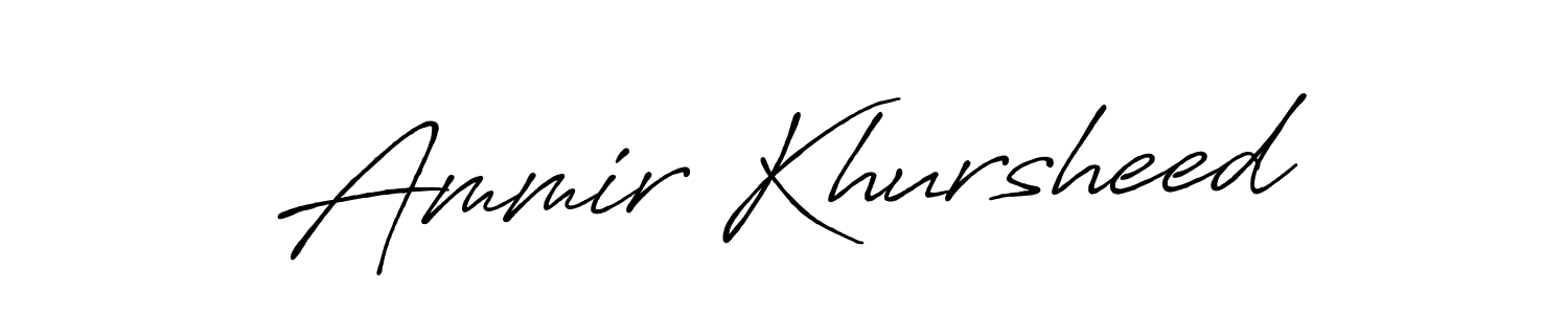 Create a beautiful signature design for name Ammir Khursheed. With this signature (Antro_Vectra_Bolder) fonts, you can make a handwritten signature for free. Ammir Khursheed signature style 7 images and pictures png