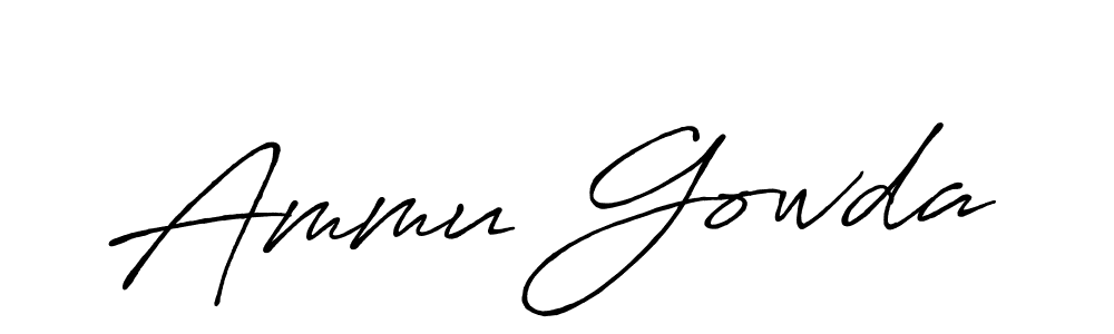 Ammu Gowda stylish signature style. Best Handwritten Sign (Antro_Vectra_Bolder) for my name. Handwritten Signature Collection Ideas for my name Ammu Gowda. Ammu Gowda signature style 7 images and pictures png