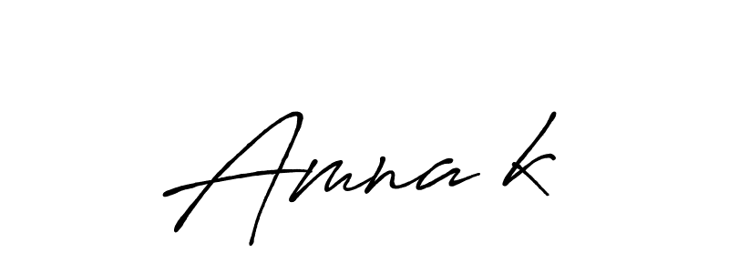 Design your own signature with our free online signature maker. With this signature software, you can create a handwritten (Antro_Vectra_Bolder) signature for name Amna•k. Amna•k signature style 7 images and pictures png
