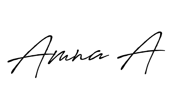 The best way (Antro_Vectra_Bolder) to make a short signature is to pick only two or three words in your name. The name Amna A include a total of six letters. For converting this name. Amna A signature style 7 images and pictures png